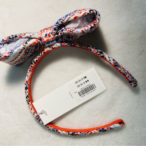 Janie And Jack Girls Colorful Textured Large Bow Headband OS - Picture 3 of 5